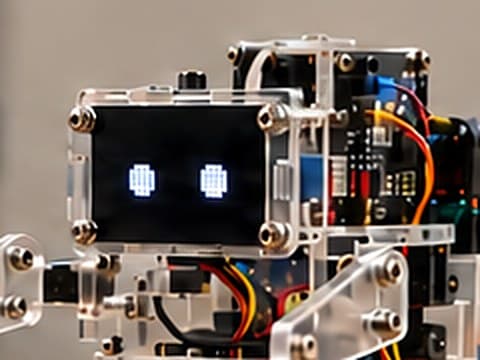 Cara del robot: pantalla con dos ojos encendidos